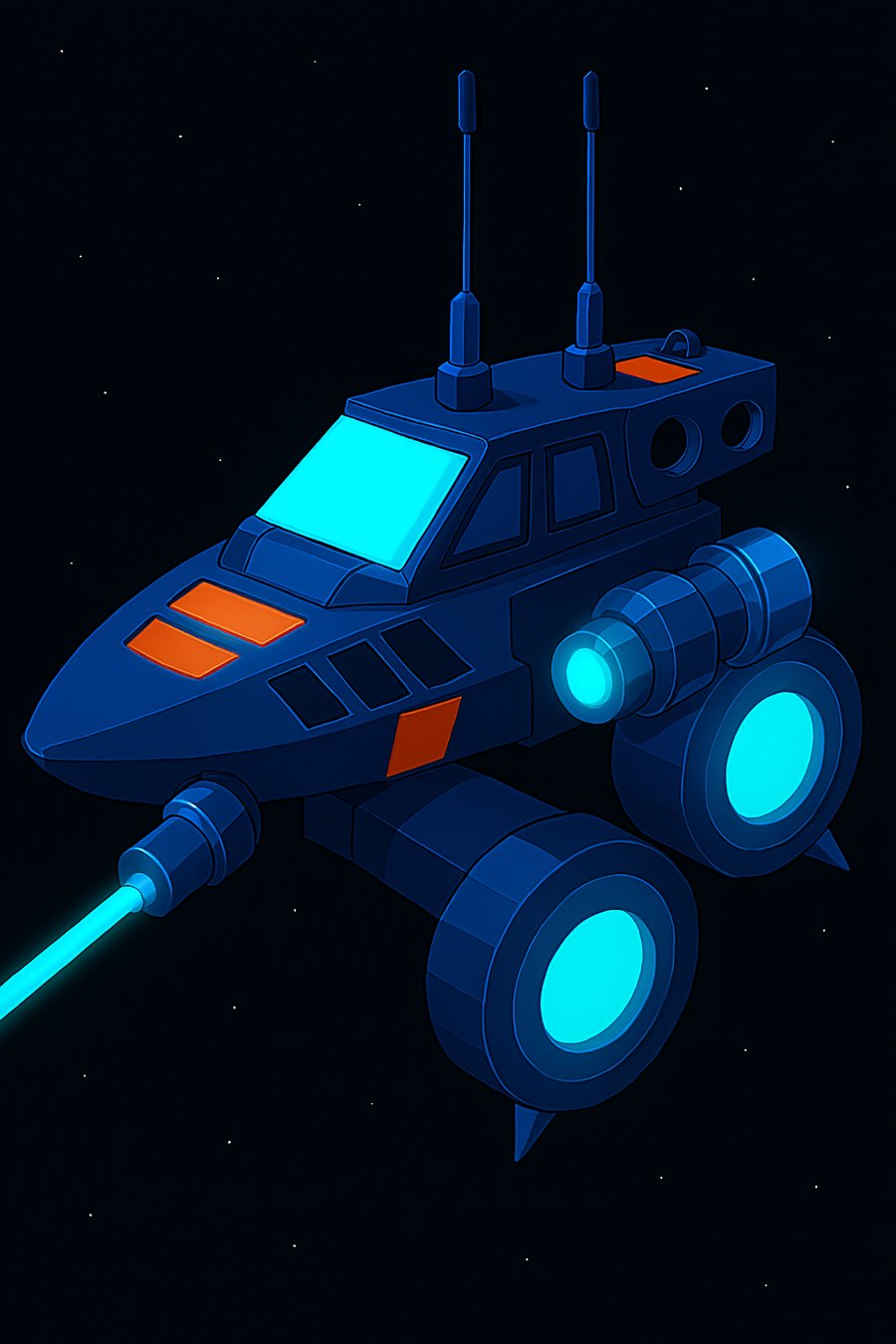 A hostile faction's boss craft — a balanced support vessel